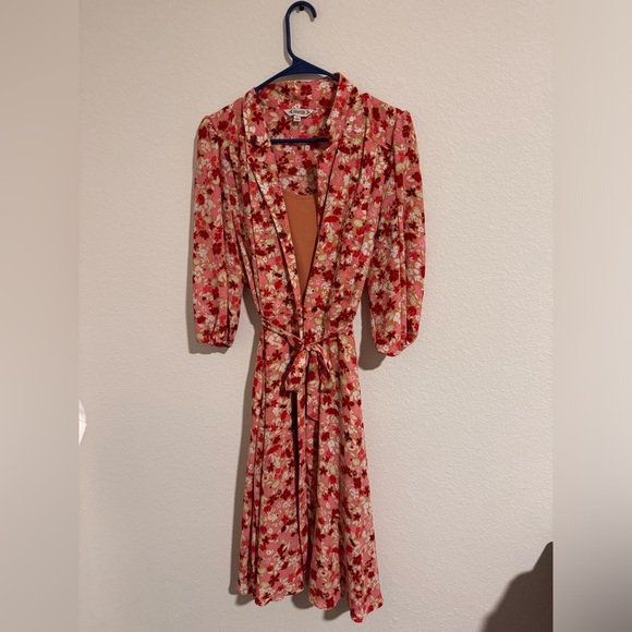 Nanette Lepore Dresses & Skirts - Nanette Lepore Red Floral Long Sleeve Dress